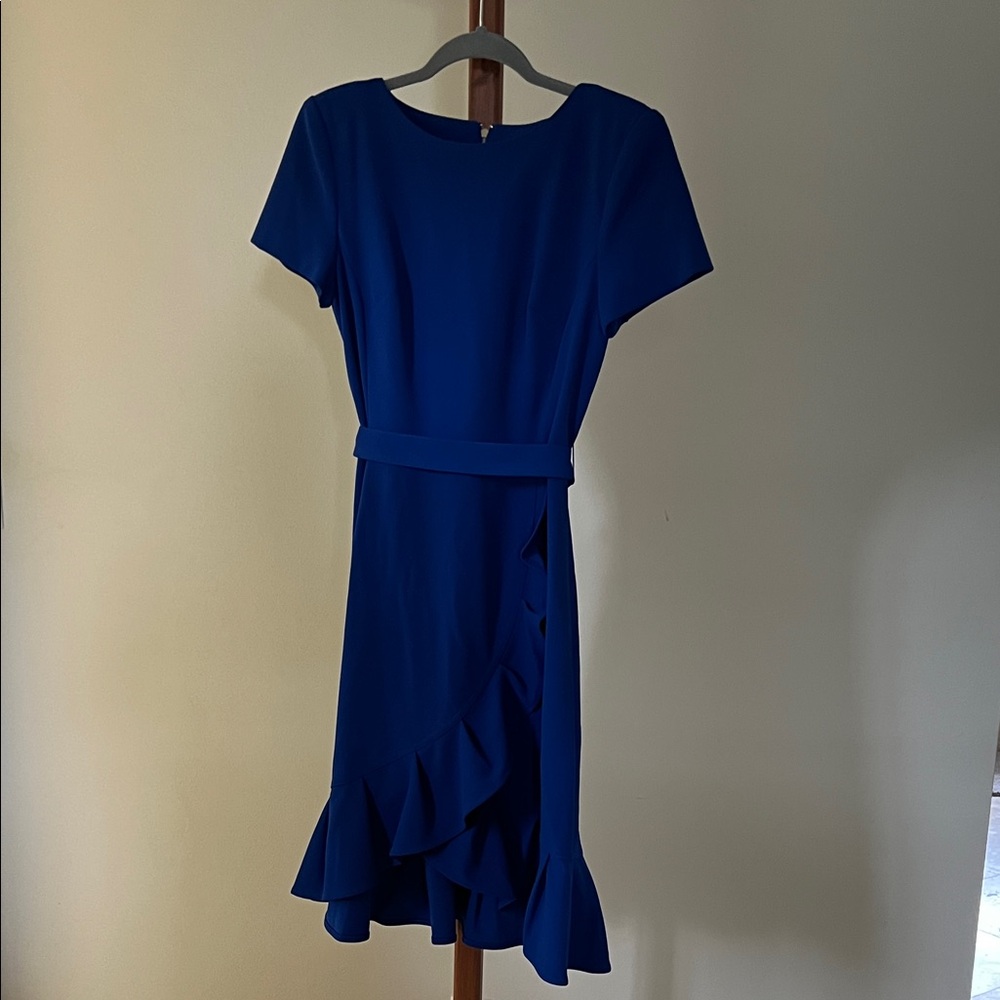 Calvin Klein Asymmetrical Blue Dress